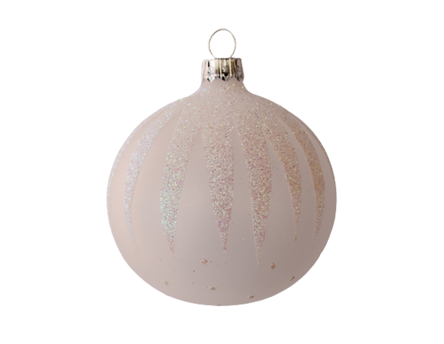 Boule de Noël blanche décor neige D 8cm