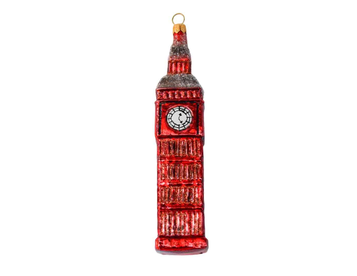 Big Ben Londres boule de Noël verre soufflé H 16cm