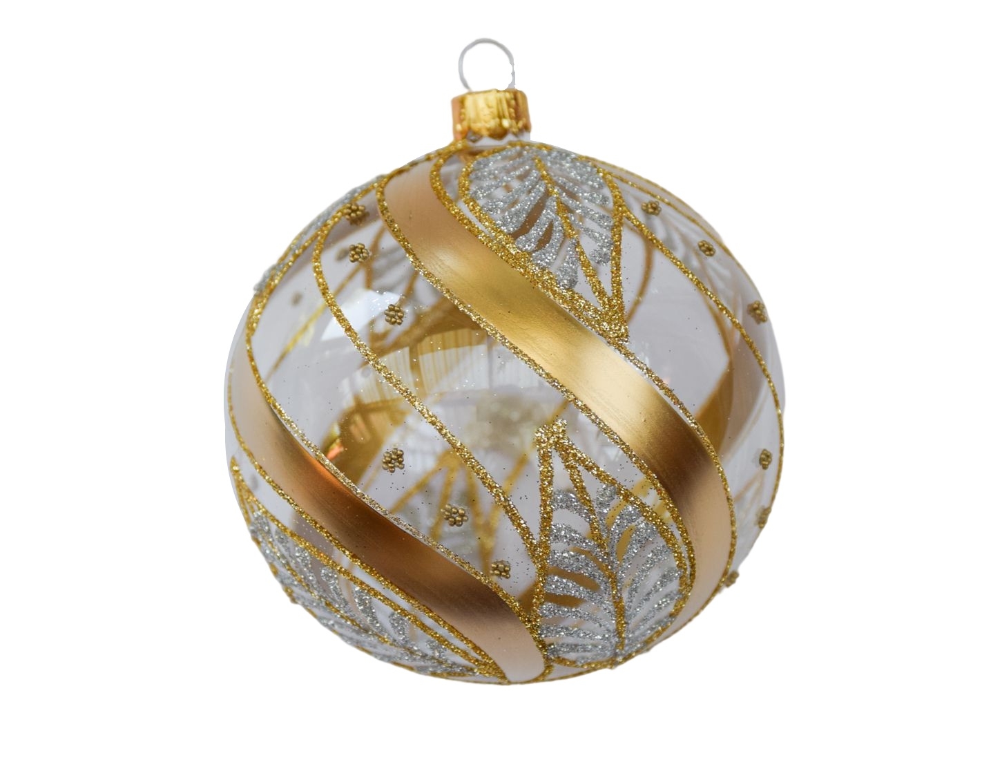 Boule de Noël chic décorations or et argent D 10cm