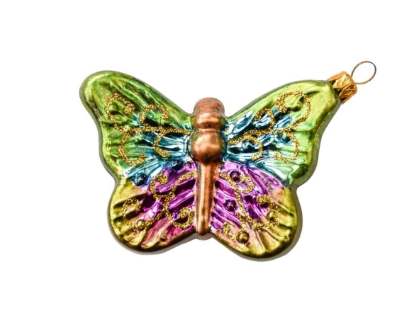 Papillon décoration verre soufflé Sapin Noël