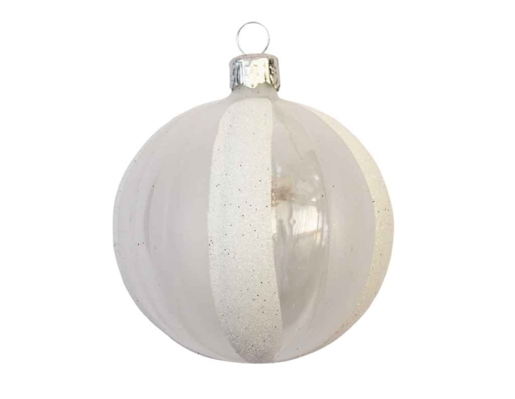 Boule de Noël blanche neige D8cm