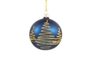 Uberhaus Boule De Noël Pingouin 10 Cm Verre Blancbleu