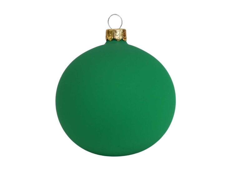 Boule de Noël vert malachite en verre, effet mat. 
Diamètre : 8cm