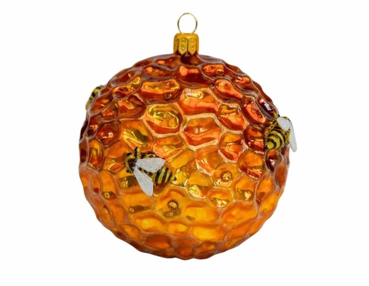 Boule de Noël abeille cristaux D10cm