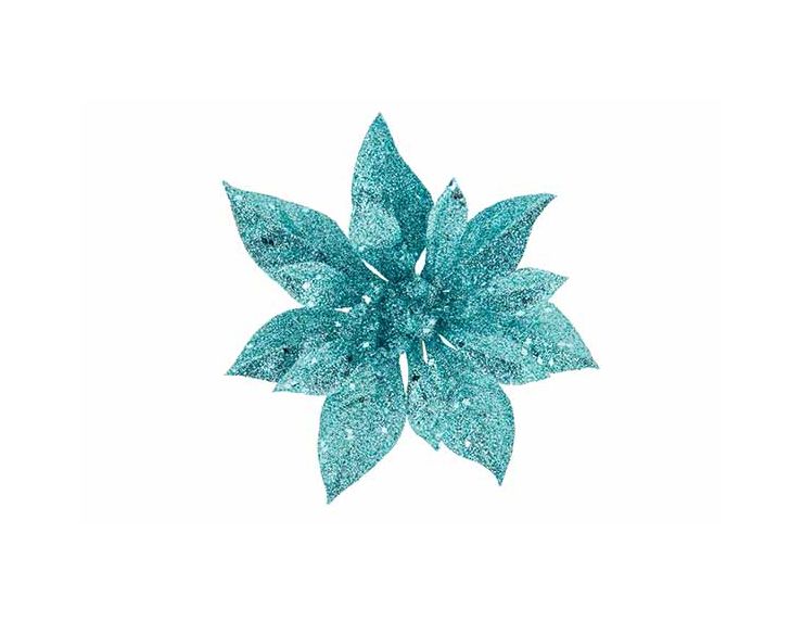 Fleur de Noël Poinsettia bleu D15cm