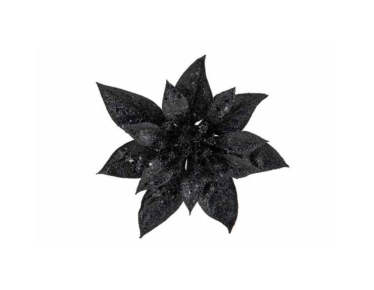 Fleur de Noël Poinsettia noire D15cm