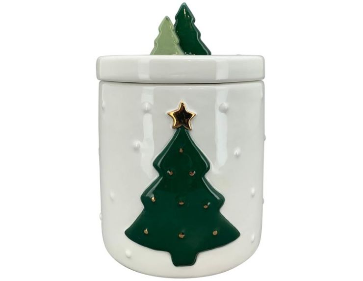 Pot biscuits sapin vert H17cm