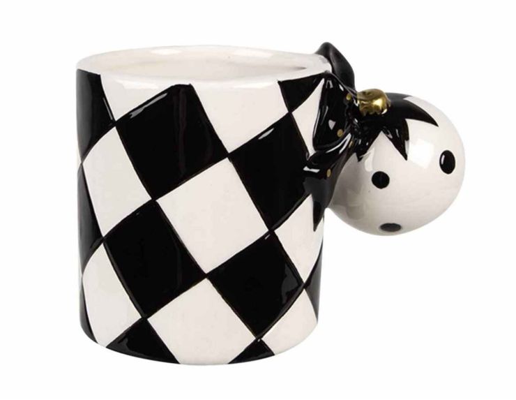 Tasse de Noël arlequin noire 350ml