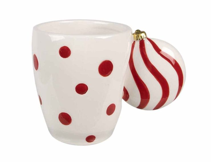 Tasse blanche pois rouges 350ml