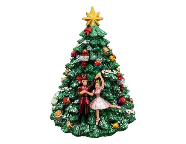 Boîte à musique sapin danseuse H16cm