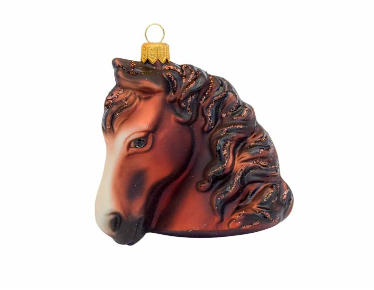 Boule de Noël tête cheval verre soufflé