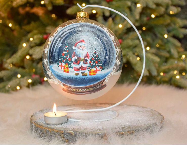 Photophore de Noël boule à neige D15cm