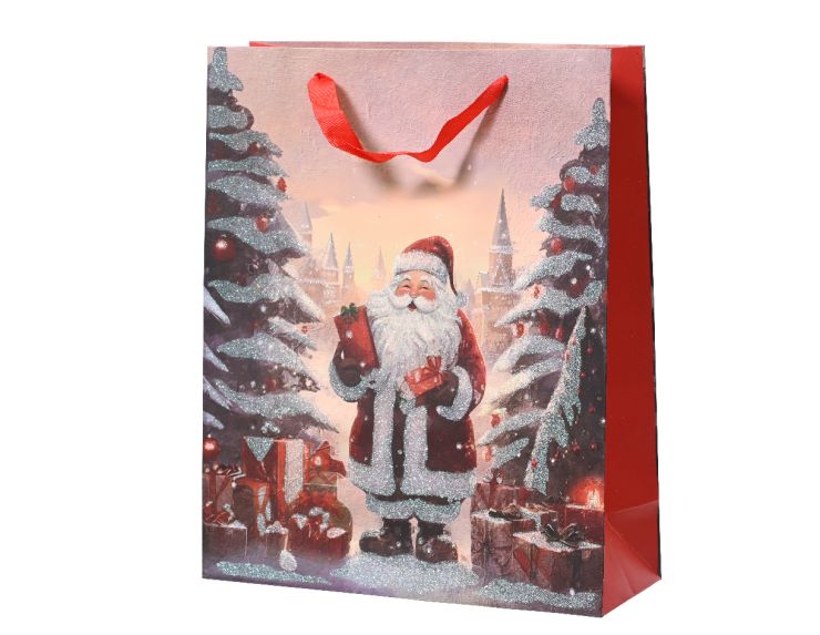 Sac cadeau Père Noël H32cm