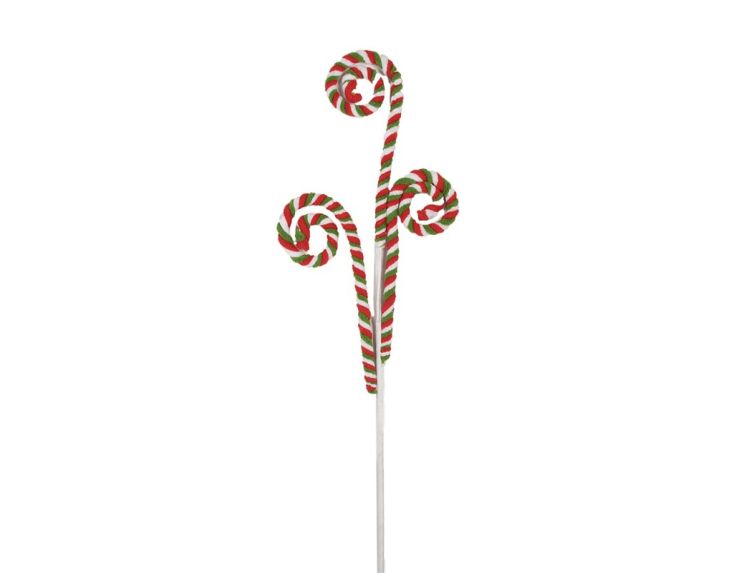 Branche vert blanc rouge H66cm