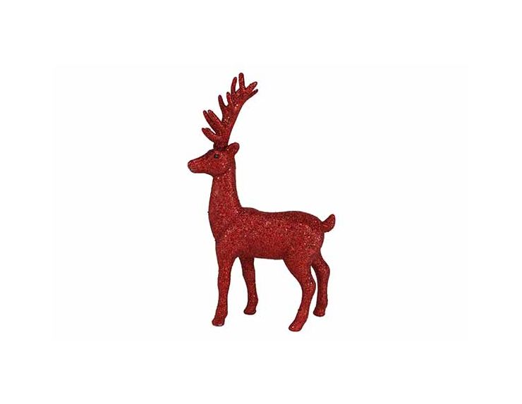 Cerf rouge pailleté H28cm